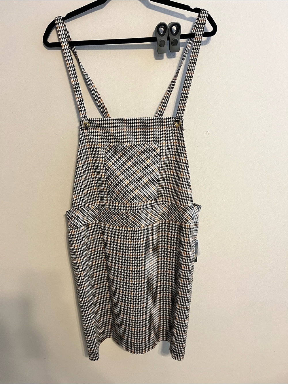torrid Brown & Black Houndstooth Adjustable Overall Mini Dress | Women’s 2X